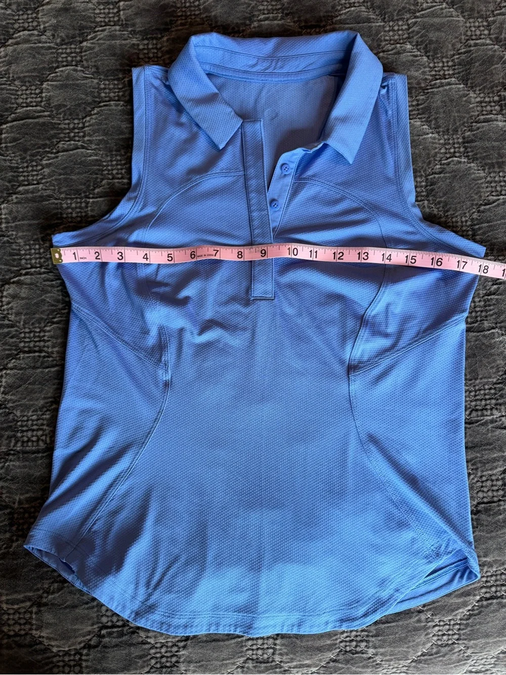 Sleeveless quick-dry Polo Tank Top in wild indigo - Picture 4 of 5
